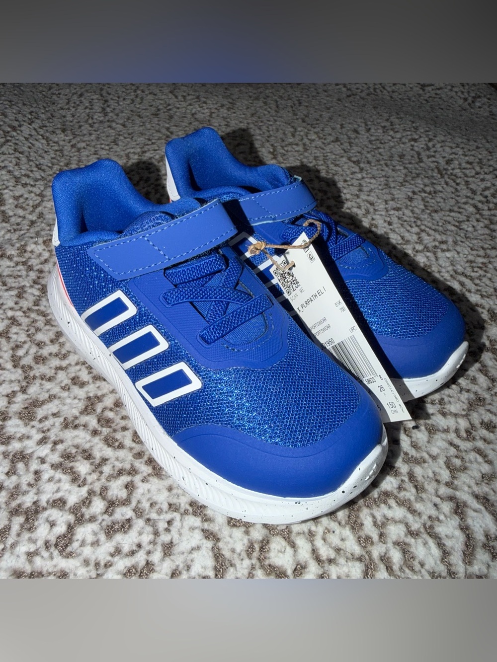 Adidas Kids' Blue Athletic Sneakers with Hook-and-Loop Strap